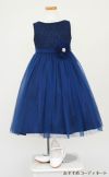 ピアノ発表会や結婚式にぴったりのネイビーカラーの女の子用キッズドレス。シンプルで美しいシルエットが魅力のAngel's Closetの子供ドレス レンタル商品（【レンタル】エレガントレース＆チュール子供ドレス(MBK346)ネイビー）｜画像8
