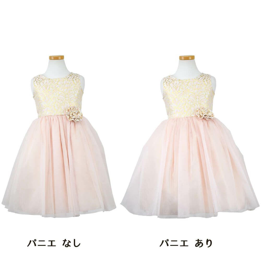 ピアノ発表会や結婚式にぴったりのピンクカラーの女の子用キッズドレス。シンプルで美しいシルエットが魅力のAngel's Closetの子供ドレス レンタル商品（【レンタル】オーネイトジャガード＆マルチトーンチュール子供ドレス(SK671)ブラッシュピンク）｜画像6