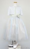 ピアノ発表会や結婚式にぴったりのブルーカラーの女の子用キッズドレス。シンプルで美しいシルエットが魅力のAngel's Closetの子供ドレス レンタル商品（【レンタル】オーネイトジャガード＆マルチトーンチュール子供ドレス(SK671)ブルー）｜画像9