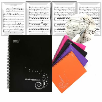 4頁見開き＆直接書込み可能な音楽楽譜ホルダー 大容量40ページ