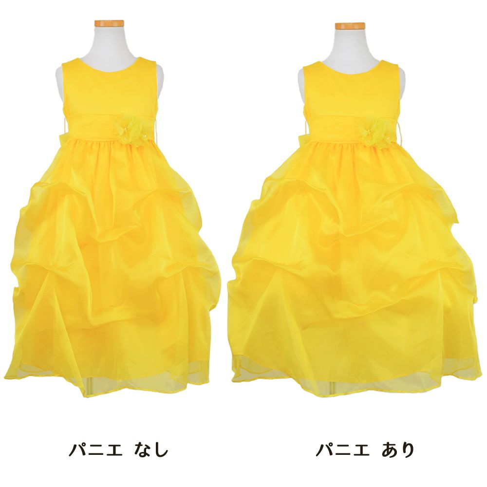 ピアノ発表会や結婚式にぴったりのカラーの女の子用キッズドレス。シンプルで美しいシルエットが魅力のAngel's Closetの子供ドレス レンタル商品（【レンタル】イエローオーガンジーバブル子供ドレス(CCD513)イエロー）｜画像6