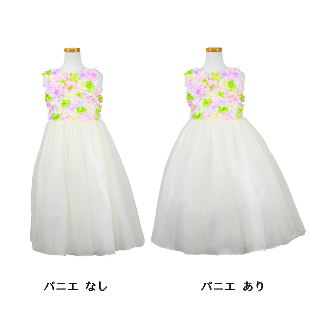 ピアノ発表会や結婚式にぴったりのカラーの女の子用キッズドレス。シンプルで美しいシルエットが魅力のAngel's Closetの子供ドレス レンタル商品（【レンタル】フラワーモチーフチュールリボン子供ドレス(CCD752)アイボリー）｜画像6
