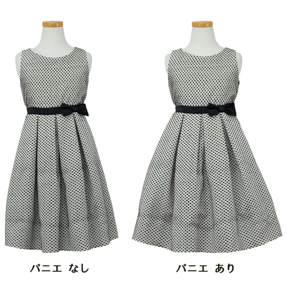 ピアノ発表会や結婚式にぴったりのブラックカラーの女の子用キッズドレス。シンプルで美しいシルエットが魅力のAngel's Closetの子供ドレス レンタル商品（【レンタル】プチポルカドットジャガード子供ドレス(SK520)ブラック）｜画像6