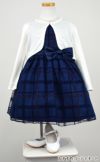 ピアノ発表会や結婚式にぴったりのネイビーカラーの女の子用キッズドレス。シンプルで美しいシルエットが魅力のAngel's Closetの子供ドレス レンタル商品（【レンタル】フロックドグリッター格子柄メッシュ＆サテン子供ドレス(SK714)ネイビー）｜画像10
