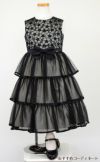 ピアノ発表会や結婚式にぴったりのブラックカラーの女の子用キッズドレス。シンプルで美しいシルエットが魅力のAngel's Closetの子供ドレス レンタル商品（【レンタル】花柄レースティアードチュール子供ドレス【CHOPIN】(CAT882101)ブラック）｜画像8