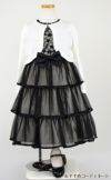 ピアノ発表会や結婚式にぴったりのブラックカラーの女の子用キッズドレス。シンプルで美しいシルエットが魅力のAngel's Closetの子供ドレス レンタル商品（【レンタル】花柄レースティアードチュール子供ドレス【CHOPIN】(CAT882101)ブラック）｜画像10