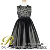ピアノ発表会や結婚式にぴったりのブラックカラーの女の子用キッズドレス。シンプルで美しいシルエットが魅力のAngel's Closetの子供ドレス レンタル商品（【レンタル】花柄刺繍オーガンジー＆チュール子供ドレス【CHOPIN】(CAT182313)ブラック）｜画像1