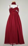 ピアノ発表会や結婚式にぴったりのカラーの女の子用キッズドレス。シンプルで美しいシルエットが魅力のAngel's Closetの子供ドレス レンタル商品（【レンタル】ジュエルストーン＆クリスクロスストラップシフォンドレス(JK3556)バーガンディー）｜画像3
