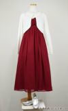 ピアノ発表会や結婚式にぴったりのカラーの女の子用キッズドレス。シンプルで美しいシルエットが魅力のAngel's Closetの子供ドレス レンタル商品（【レンタル】ジュエルストーン＆クリスクロスストラップシフォンドレス(JK3556)バーガンディー）｜画像10