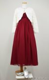 ピアノ発表会や結婚式にぴったりのカラーの女の子用キッズドレス。シンプルで美しいシルエットが魅力のAngel's Closetの子供ドレス レンタル商品（【レンタル】ジュエルストーン＆クリスクロスストラップシフォンドレス(JK3556)バーガンディー）｜画像11
