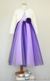 ピアノ発表会や結婚式にぴったりのカラーの女の子用キッズドレス。シンプルで美しいシルエットが魅力のAngel's Closetの子供ドレス レンタル商品（【レンタル】ダブルチュールレイヤードストラップドレス（ストール付）(JK3355)パープル）｜画像11