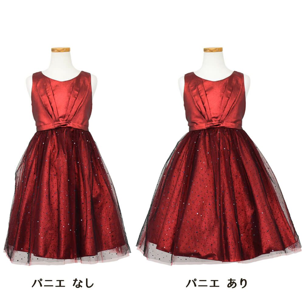 ピアノ発表会や結婚式にぴったりのブラックカラーの女の子用キッズドレス。シンプルで美しいシルエットが魅力のAngel's Closetの子供ドレス レンタル商品（【レンタル】スパークリーチュールドレス(KD352)レッド＆ブラック）｜画像6