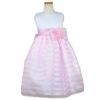 ピアノ発表会や結婚式にぴったりのピンクカラーの女の子用キッズドレス。シンプルで美しいシルエットが魅力のAngel's Closetの子供ドレス レンタル商品（【レンタル】 サテン＆バイカラーボーダーオーガンジードレス(CK981)ピンク）｜画像2