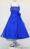 ピアノ発表会や結婚式にぴったりのブルーカラーの女の子用キッズドレス。シンプルで美しいシルエットが魅力のAngel's Closetの子供ドレス レンタル商品（【レンタル】ビーズ＆オーガンジーAラインドレス(HC801)ロイヤルブルー）｜画像8