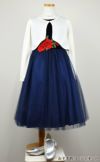 ピアノ発表会や結婚式にぴったりのネイビーカラーの女の子用キッズドレス。シンプルで美しいシルエットが魅力のAngel's Closetの子供ドレス レンタル商品（【レンタル】ローズ刺繍エレガントベルベットドレス(KD396)ネイビー）｜画像10