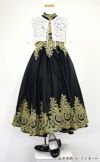 ピアノ発表会や結婚式にぴったりのブラックカラーの女の子用キッズドレス。シンプルで美しいシルエットが魅力のAngel's Closetの子供ドレス レンタル商品（【レンタル】サテン＆ゴールド刺繍ハイネックロング子供ドレス(YP134)ブラック）｜画像10
