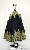 ピアノ発表会や結婚式にぴったりのブラックカラーの女の子用キッズドレス。シンプルで美しいシルエットが魅力のAngel's Closetの子供ドレス レンタル商品（【レンタル】サテン＆ゴールド刺繍ハイネックロング子供ドレス(YP134)ブラック）｜画像12