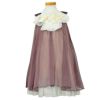 ピアノ発表会や結婚式にぴったりのカラーの女の子用キッズドレス。シンプルで美しいシルエットが魅力のAngel's Closetの子供ドレス レンタル商品（【レンタル】シフォンフラワーAラインドレス(KD284)チョコ）｜画像2