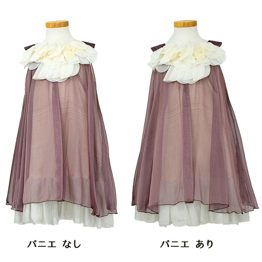 ピアノ発表会や結婚式にぴったりのカラーの女の子用キッズドレス。シンプルで美しいシルエットが魅力のAngel's Closetの子供ドレス レンタル商品（【レンタル】シフォンフラワーAラインドレス(KD284)チョコ）｜画像6