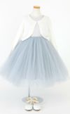 ピアノ発表会や結婚式にぴったりのブルーカラーの女の子用キッズドレス。シンプルで美しいシルエットが魅力のAngel's Closetの子供ドレス レンタル商品（【レンタル】サテン＆ボリュームチュールドレス(YP218)ブルー）｜画像8