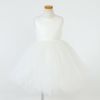 ピアノ発表会や結婚式にぴったりのホワイトカラーの女の子用キッズドレス。シンプルで美しいシルエットが魅力のAngel's Closetの子供ドレス レンタル商品（【レンタル】サテン＆ボリュームチュールドレス(YP218)ホワイト）｜画像2