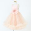 ピアノ発表会や結婚式にぴったりのピンクカラーの女の子用キッズドレス。シンプルで美しいシルエットが魅力のAngel's Closetの子供ドレス レンタル商品（【レンタル】ティアードチュール＆ラージローズドレス(YP220)ピンク）｜画像3