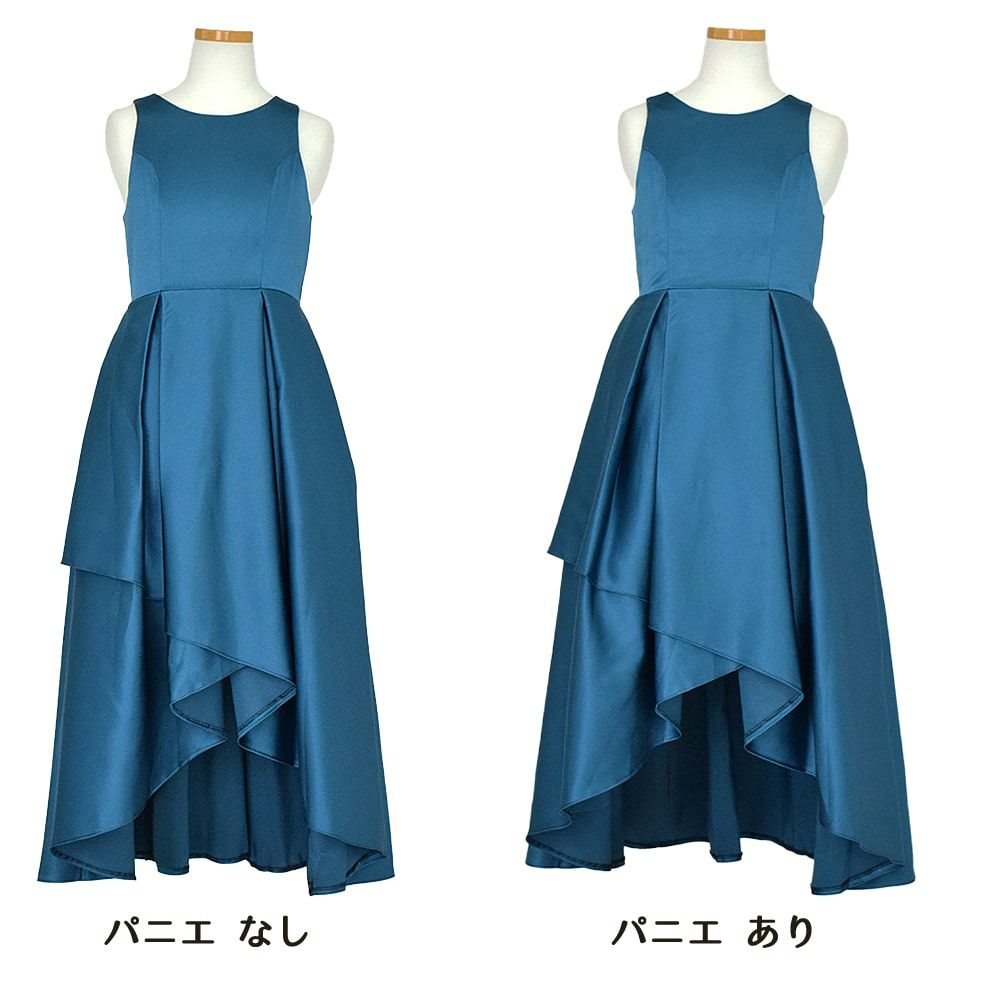 ピアノ発表会や結婚式にぴったりのカラーの女の子用キッズドレス。シンプルで美しいシルエットが魅力のAngel's Closetの子供ドレス レンタル商品（【レンタル】ハイ＆ローカスケードサテンロングドレス（YP223） ピーコック）｜画像6