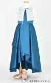 ピアノ発表会や結婚式にぴったりのカラーの女の子用キッズドレス。シンプルで美しいシルエットが魅力のAngel's Closetの子供ドレス レンタル商品（【レンタル】ハイ＆ローカスケードサテンロングドレス（YP223） ピーコック）｜画像9