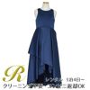 ピアノ発表会や結婚式にぴったりのネイビーカラーの女の子用キッズドレス。シンプルで美しいシルエットが魅力のAngel's Closetの子供ドレス レンタル商品（【レンタル】ハイ＆ローカスケードサテンロングドレス（YP223） ネイビー）｜画像1