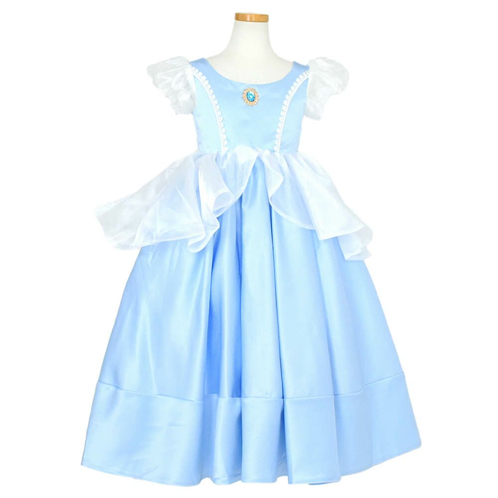 ピアノ発表会や結婚式にぴったりのブルーカラーの女の子用キッズドレス。シンプルで美しいシルエットが魅力のAngel's Closetの子供ドレス レンタル商品（【レンタル】高級シンデレラドレス（YP224） シンデレラブルー）｜画像2