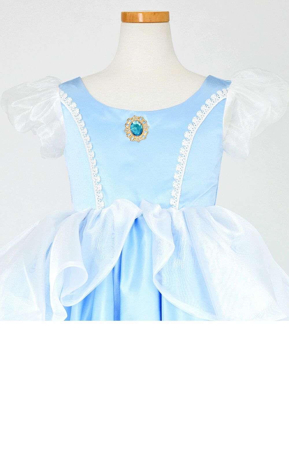 ピアノ発表会や結婚式にぴったりのブルーカラーの女の子用キッズドレス。シンプルで美しいシルエットが魅力のAngel's Closetの子供ドレス レンタル商品（【レンタル】高級シンデレラドレス（YP224） シンデレラブルー）｜画像7