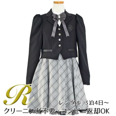 【レンタル】クラシカルパフスリーブジャケットスーツ4点セット(CAT423511) ブラック
