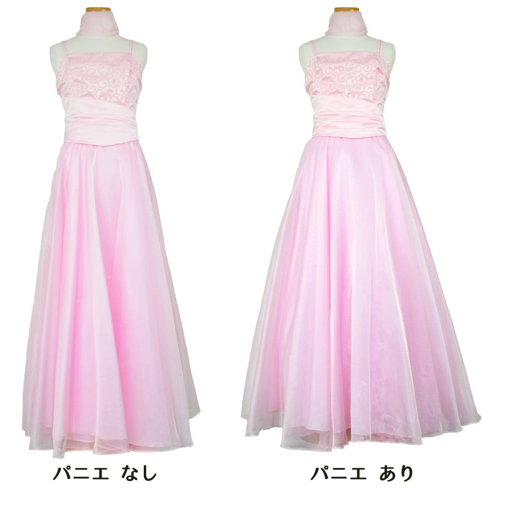 ピアノ発表会や結婚式にぴったりのピンクカラーの女の子用キッズドレス。シンプルで美しいシルエットが魅力のAngel's Closetの子供ドレス レンタル商品（【レンタル】キャビアビーズ＆ダイアゴナルボディオーガンジースカートドレス（HC1568）ピンク）｜画像6