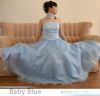 ピアノ発表会や結婚式にぴったりのカラーの女の子用キッズドレス。シンプルで美しいシルエットが魅力のAngel's Closetの子供ドレス レンタル商品（【レンタル】キャビアビーズ＆ダイアゴナルボディオーガンジースカートドレス（HC1568）アクア）｜画像12