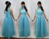 ピアノ発表会や結婚式にぴったりのカラーの女の子用キッズドレス。シンプルで美しいシルエットが魅力のAngel's Closetの子供ドレス レンタル商品（【レンタル】キャビアビーズ＆ダイアゴナルボディオーガンジースカートドレス（HC1568）アクア）｜画像13