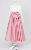 ピアノ発表会や結婚式にぴったりのカラーの女の子用キッズドレス。シンプルで美しいシルエットが魅力のAngel's Closetの子供ドレス レンタル商品（【レンタル】Vネックレース＆バイカラーサテンロングドレス(YP245) ダスティーローズ）｜画像10