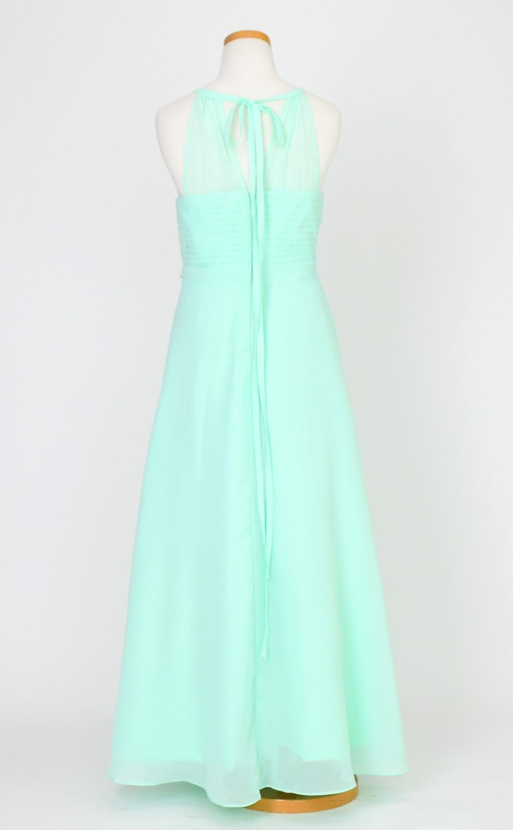 ピアノ発表会や結婚式にぴったりのカラーの女の子用キッズドレス。シンプルで美しいシルエットが魅力のAngel's Closetの子供ドレス レンタル商品（【レンタル】カスケードフリルシフォンマキシロングドレス(YP246) ライトグリーン）｜画像5