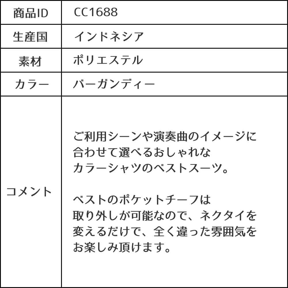 特別な日にぴったりのカラーの男の子用フォーマルスーツ。シンプルで美しいシルエットが魅力のAngel's Closetの子供フォーマル レンタル商品（【レンタル】ベストスーツ4点セット（CC1688）バーガンディー）｜画像8